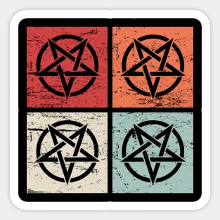 Retro Vintage Occult Pentagram Icons Sticker